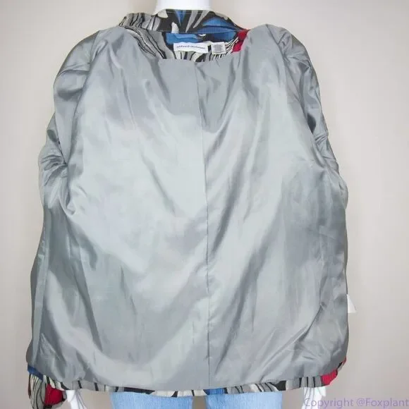 Afred Dunner women's cotton blend floral print zip up blazer jacket, size 16 - Picture 15 of 16